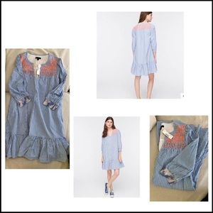 J. Crew Embroidered Popover Dress NWT